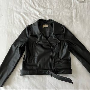 Perfect Condition Oak + Fort Moto Style Vegan Leather Jacket
